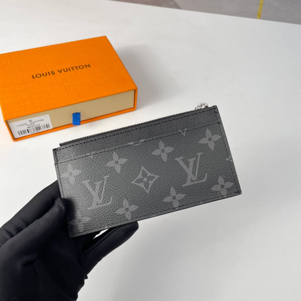 LV M69533 Coin Card Holder Grey Black Monogram Canvas 221510