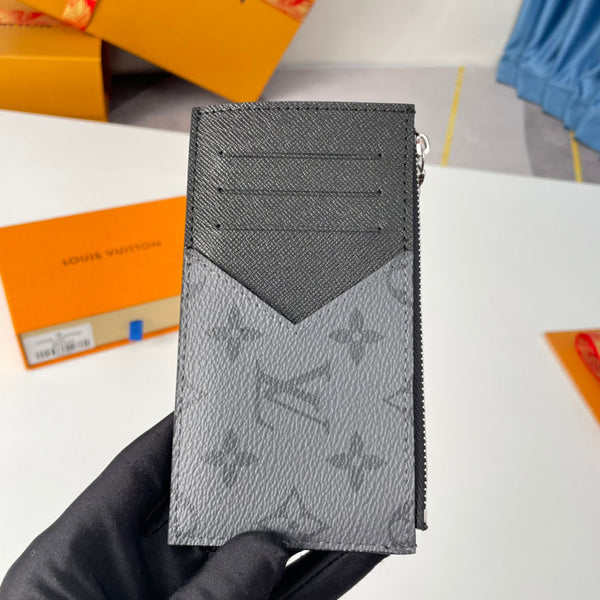 LV M69533 Coin Card Holder Grey Black Monogram Canvas 221510
