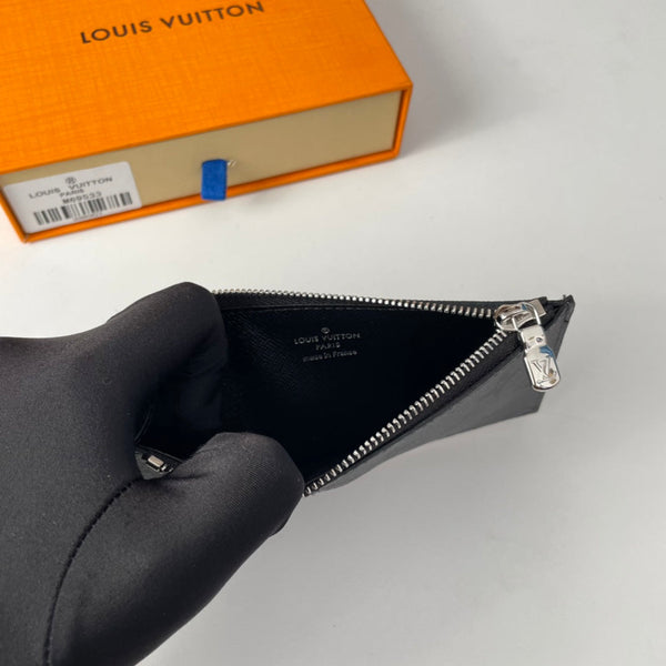 LV M69533 Coin Card Holder Grey Black Monogram Canvas 221510