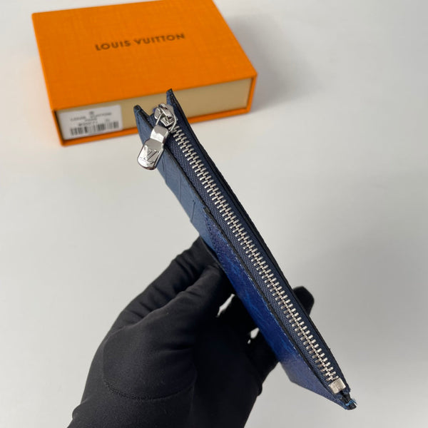 LV M30271 Coin Card Holder Blue Monogram Canvas 221508