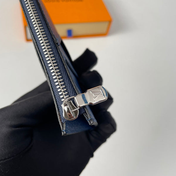 LV M30271 Coin Card Holder Blue Monogram Canvas 221508