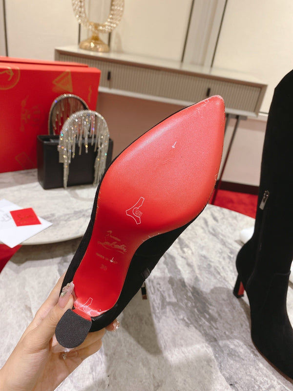 CL Eleonor High Heel Boots 85mm Suede Black