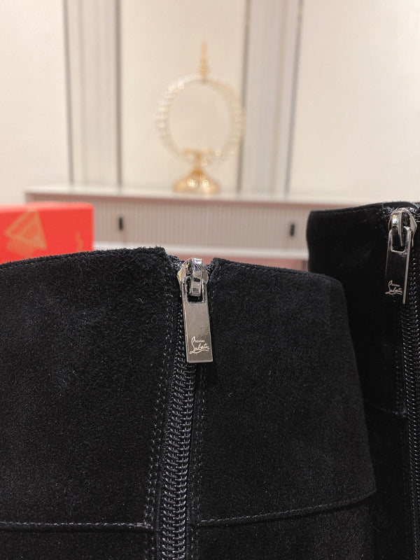 CL Lock Botta 70 mm Knee-High Boots Suede Black