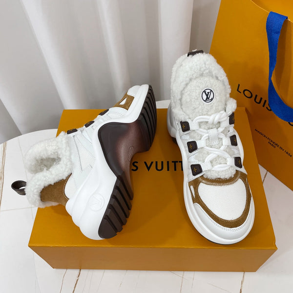 Sneaker LV Archlight in tessuto misto bianco marrone