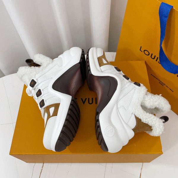 Sneaker LV Archlight in tessuto misto bianco marrone