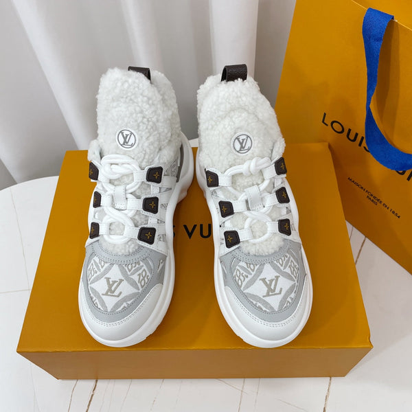 LV Archlight Sneaker Bianco Mix Grigio Monogramma Pelle di Agnello