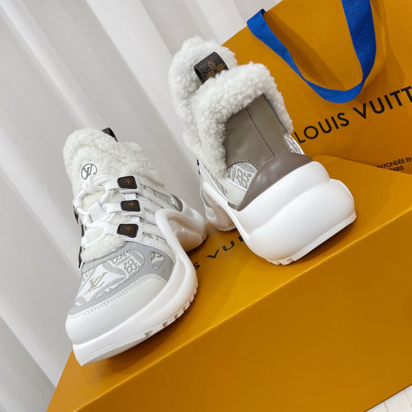 LV Archlight Sneaker Bianco Mix Grigio Monogramma Pelle di Agnello