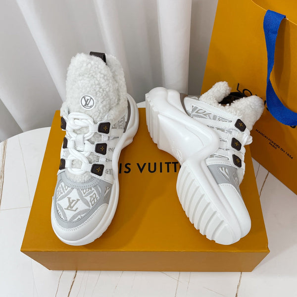 LV Archlight Sneaker Bianco Mix Grigio Monogramma Pelle di Agnello
