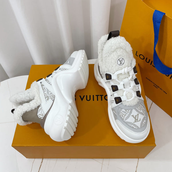 LV Archlight Sneaker Bianco Mix Grigio Monogramma Pelle di Agnello