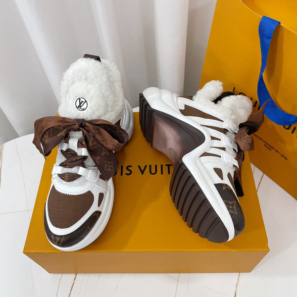 LV Archlight Sneaker Bianco Mix Marrone Monogramma Papillon Pelle di Agnello