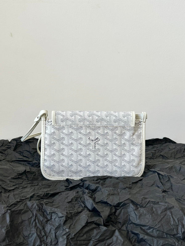 PLUMET POCKET WALLET 20 IN WHITE GOYARDINE CANVAS AND LAMBSKIN TRIM