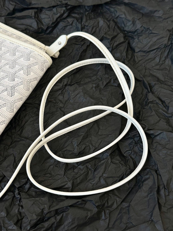 PLUMET POCKET WALLET 20 IN WHITE GOYARDINE CANVAS AND LAMBSKIN TRIM