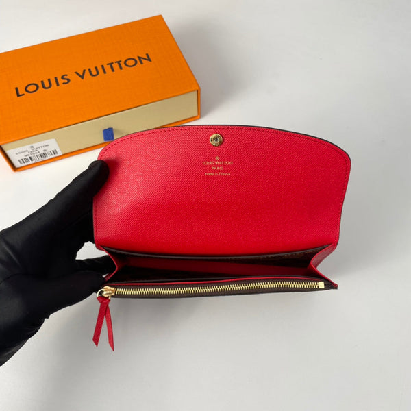 Portafoglio LV N63544 Emilie in tela monogramma marrone rosso 221666