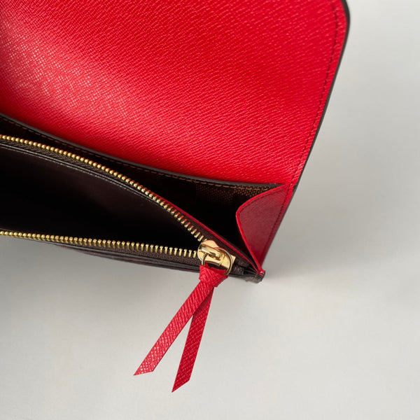 Portafoglio LV N63544 Emilie in tela monogramma marrone rosso 221666