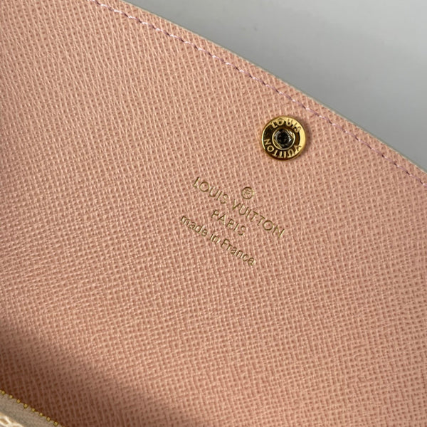 LV N41625 Emilie Wallet White Ballet Pink Monogram Canvas 221667