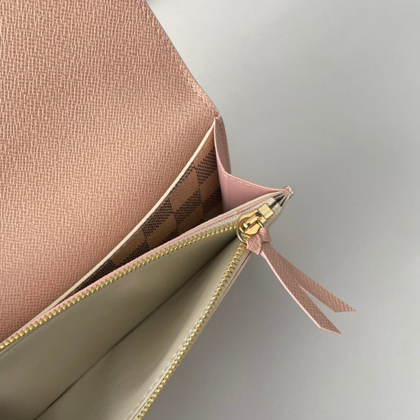 LV N41625 Emilie Wallet White Ballet Pink Monogram Canvas 221667