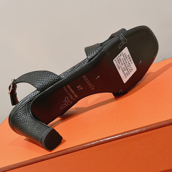 SANDALO SLINGBACK ETERNITE 75 IN PELLE DI AGNELLO NERA