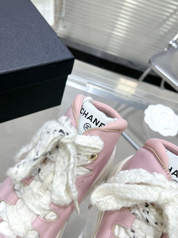 CC CANO ALTO SNEAKER IN BLUSH PINK CALFSKIN AND WHITE RUBBER