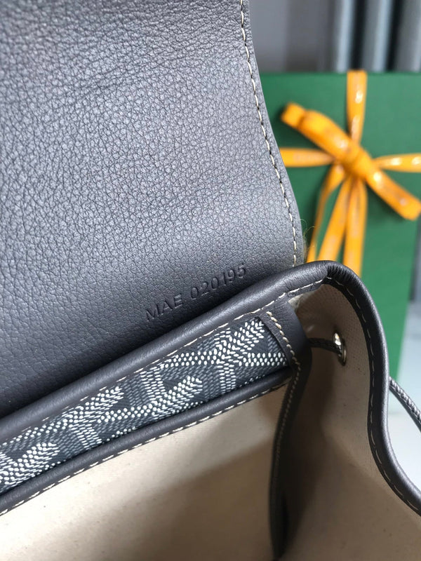 ALPIN MINI BACKPACK 21 IN GRAY LAMBSKIN AND GOYARDINE CANVAS