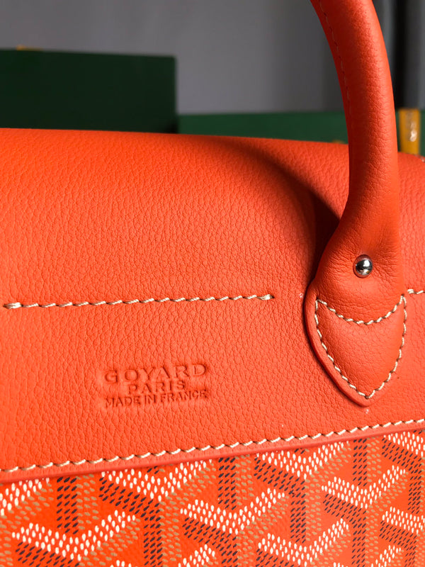 ALPIN MINI BACKPACK 21 IN ORANGE LAMBSKIN AND GOYARDINE CANVAS