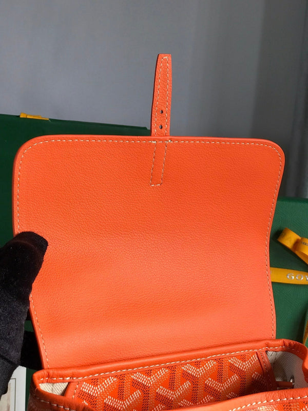 ALPIN MINI BACKPACK 21 IN ORANGE LAMBSKIN AND GOYARDINE CANVAS