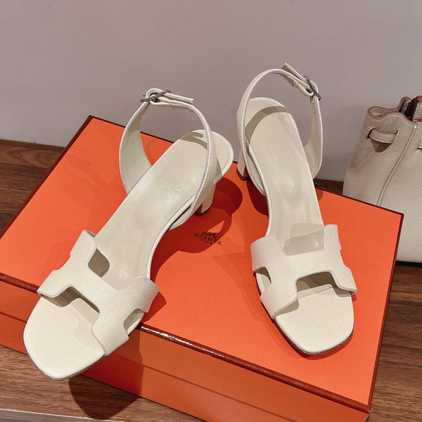 SANDALO SLINGBACK ETERNITE 75 PELLE DI AGNELLO BIANCO CREMA