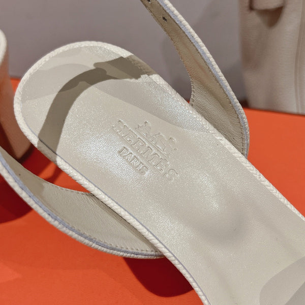 SANDALO SLINGBACK ETERNITE 75 PELLE DI AGNELLO BIANCO CREMA