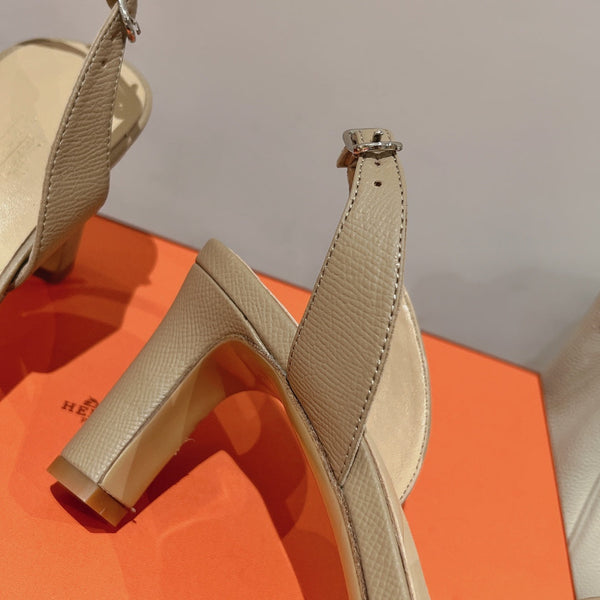 SANDALO SLINGBACK ETERNITE 75 BEIGE PELLE DI AGNELLO