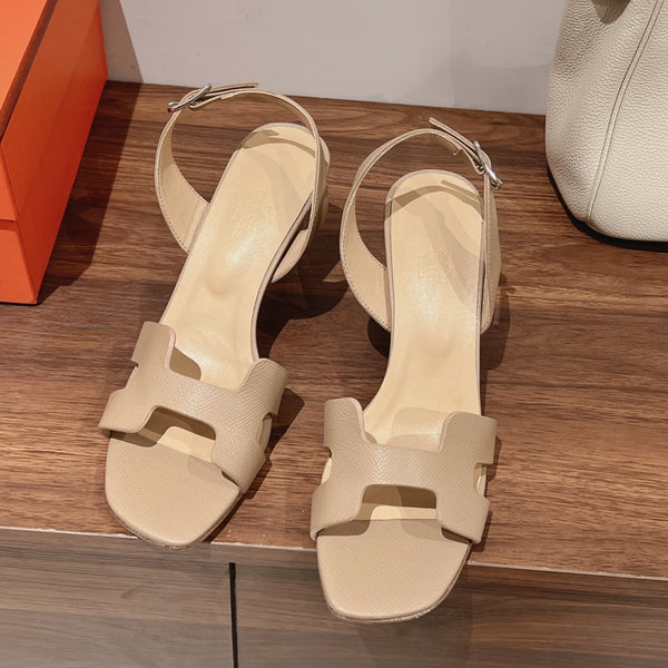 SANDALO SLINGBACK ETERNITE 75 BEIGE PELLE DI AGNELLO