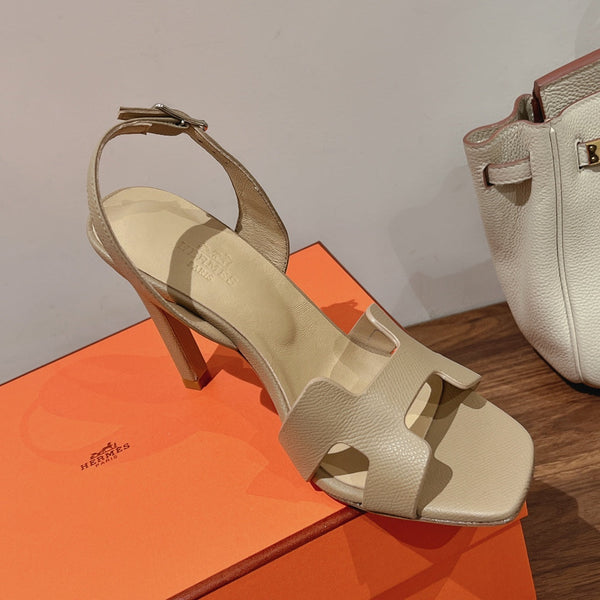 SANDALO SLINGBACK ETERNITE 105 BEIGE PELLE DI AGNELLO