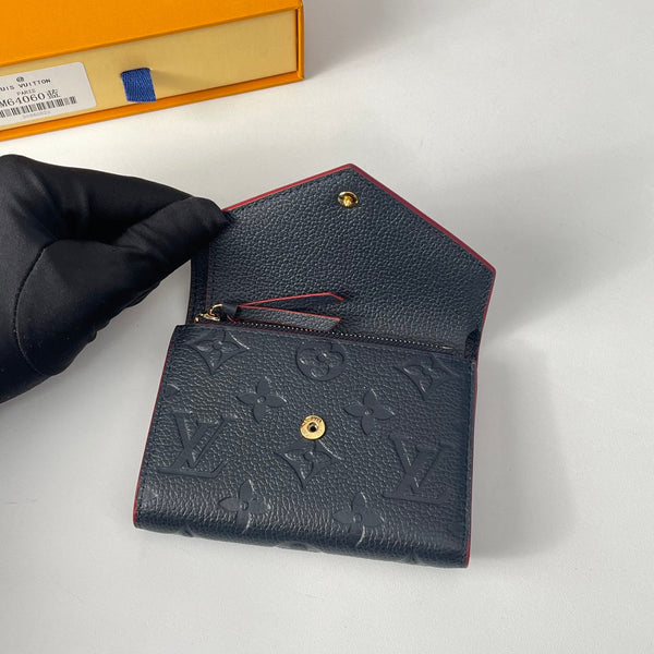 LV M64060 Victorine Wallet Blue Red Monogram Empreinte Leather 221683
