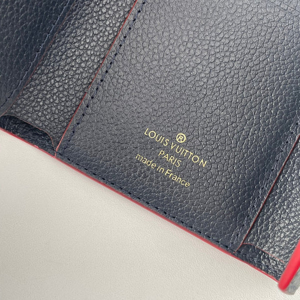LV M64060 Victorine Wallet Blue Red Monogram Empreinte Leather 221683