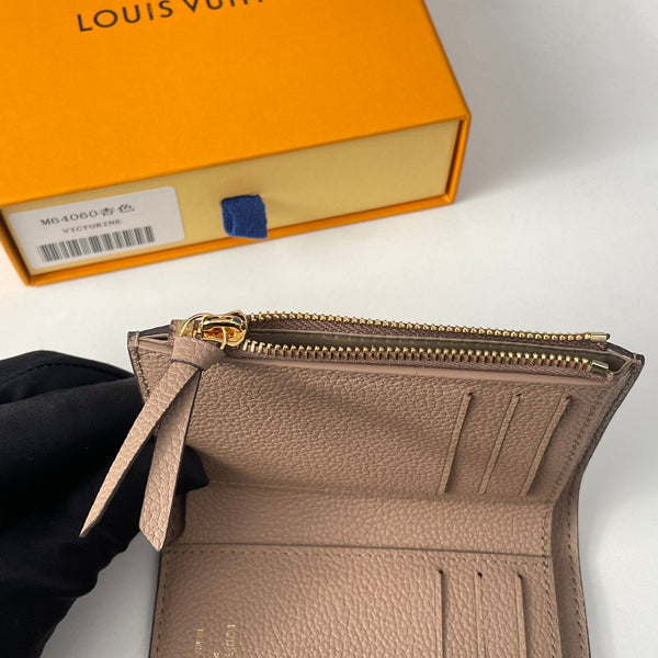 LV M64060 Victorine Wallet Beige Monogram Empreinte Leather 221684
