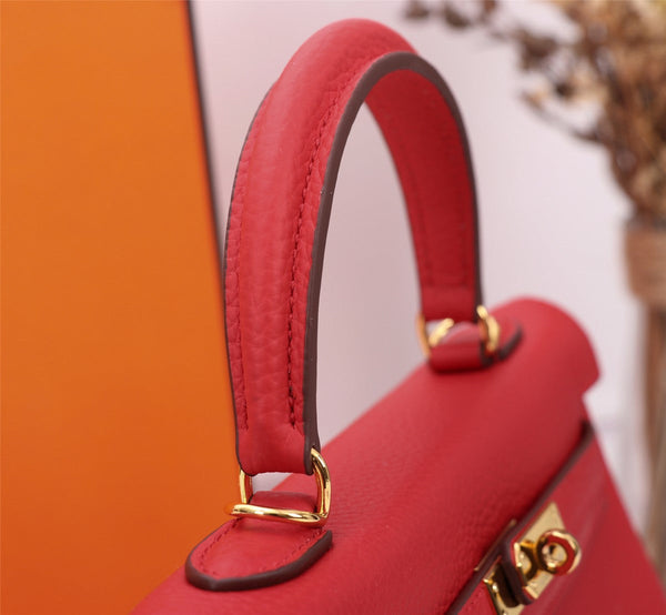 HM KELLY BAG 28 RED TOGO GOLD HARDWARE