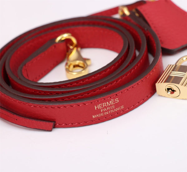 HM KELLY BAG 28 RED TOGO GOLD HARDWARE