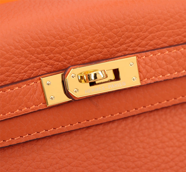 HM KELLY BAG 25 ORANGE TOGO GOLD HARDWARE