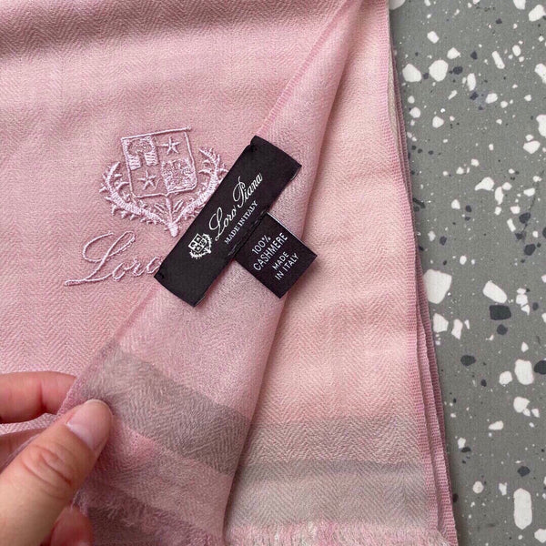 LP Quadrata Rainbow Scarf 200 CM In Beige Mix Light Pink Cashmere Silk 670019