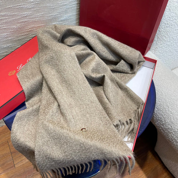 Plain Cashmere Scarf 180 CM In Grey Brown 351620