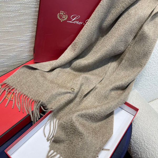 Plain Cashmere Scarf 180 CM In Grey Brown 351620