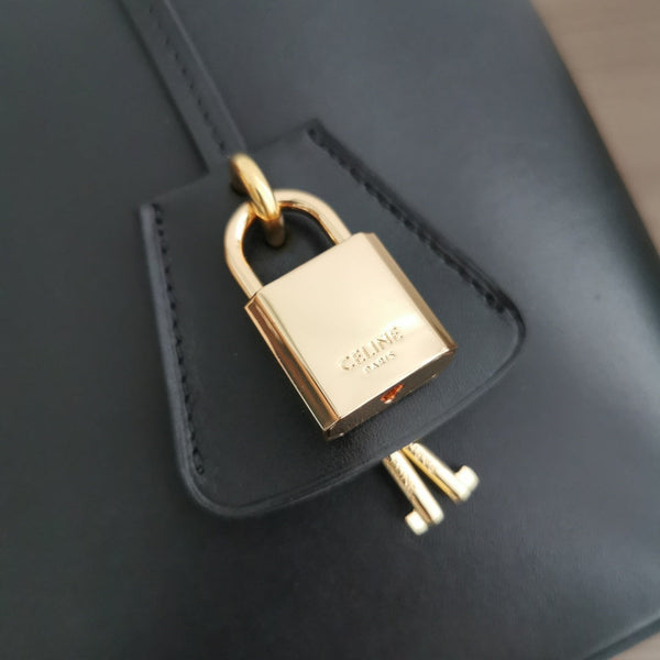 CONTI BAG 36 IN BRONZE BLACK CALFSKIN GOLD HARDWARE