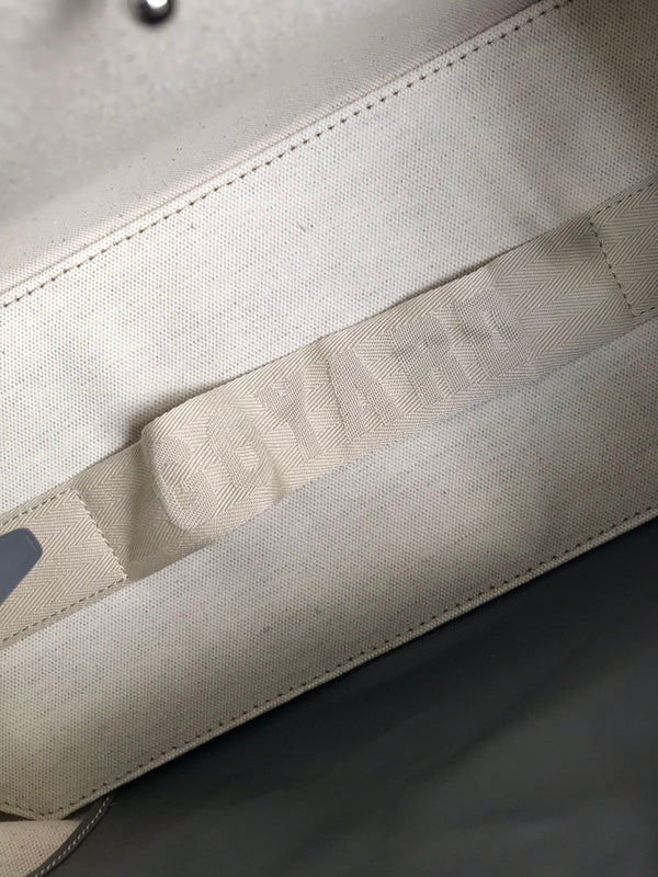 BELLECHASSE BIAUDE PM BAG 36 IN GRAY GOYARDINE CANVAS AND CALFSKIN TRIM