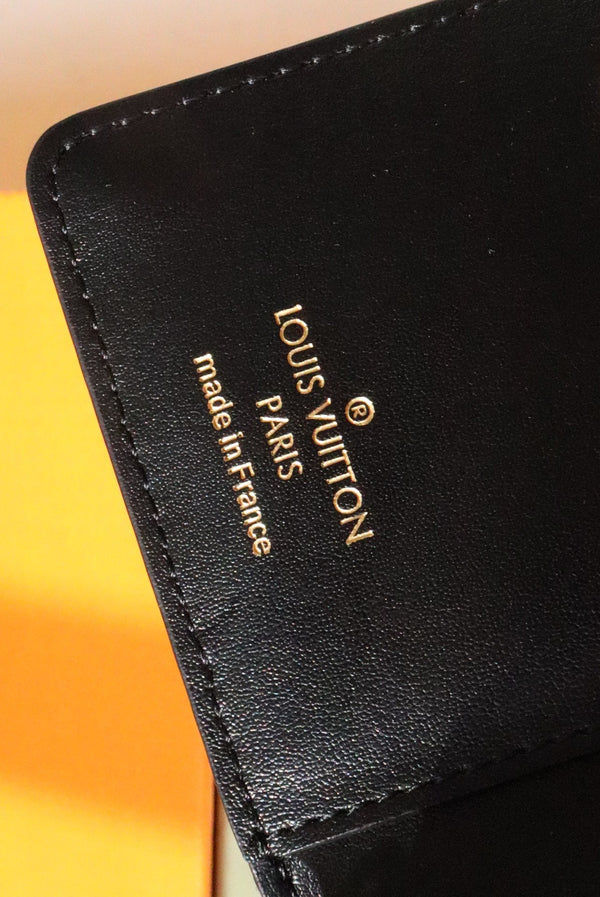 LV M81599 Portefeuille Roux Bifold Wallet Black Lambskin 247922