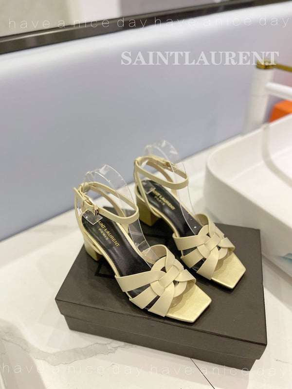 SL TRIBUTE SANDAL PASTEL YELLOW CALFSKIN