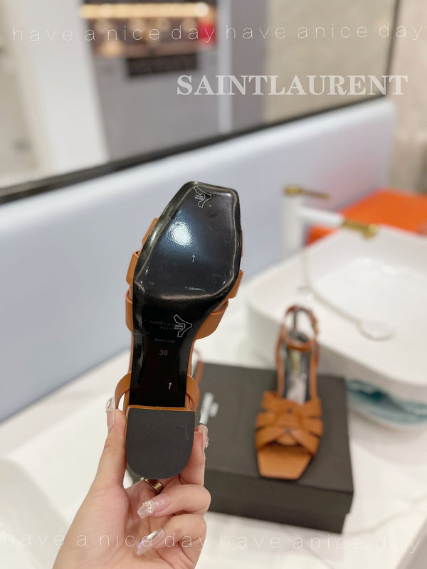 SL TRIBUTE SANDAL COPPER CALFSKIN