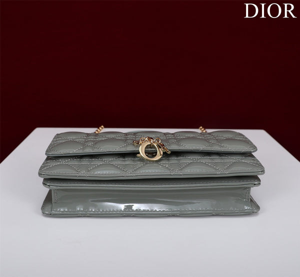 my cd mini 21 rock gray petent calfskin