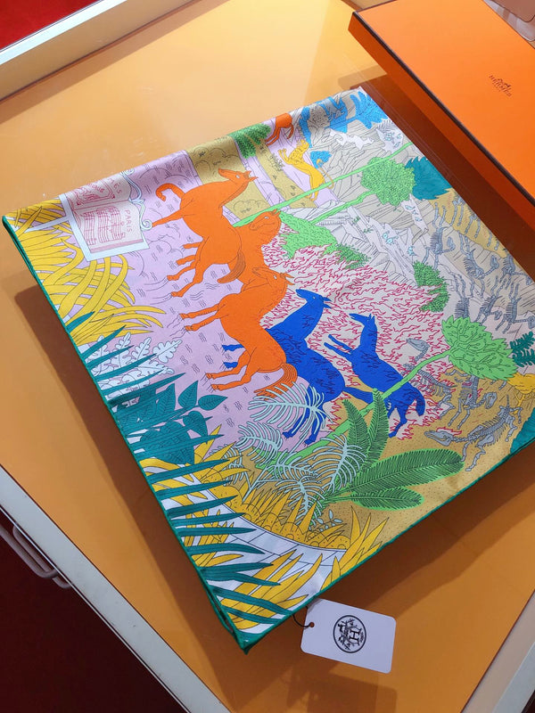 Le Carnaval Des Animaux Scarf 90 CM In Colorful Silk Twill 288864