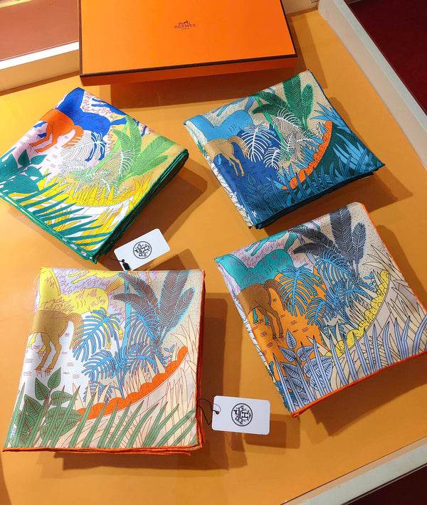 Le Carnaval Des Animaux Scarf 90 CM In Colorful Silk Twill 288864