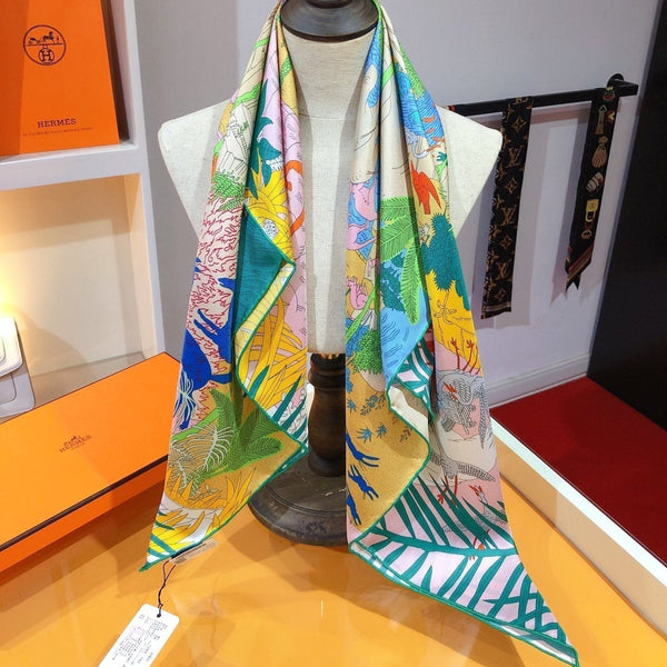 Le Carnaval Des Animaux Scarf 90 CM In Colorful Silk Twill 288864