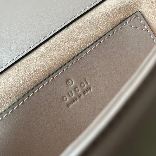 gg marmont mini 18cm dark nude calfskin gold hardware