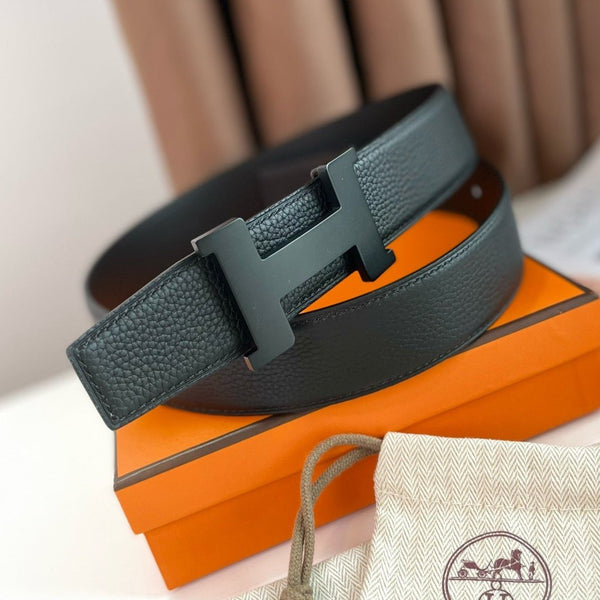 HM CONSTANCE BELT BUCKLE & REVERSIBLE  BLACK LEATHER STRAP 38MM